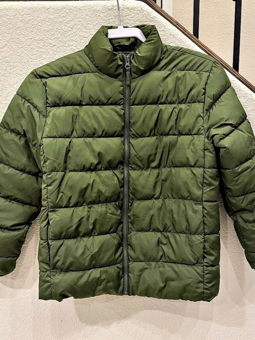 The Children’s Place Olive Puffer Jacket Size 10/12, Like New